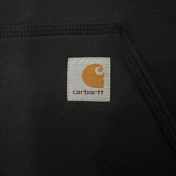 Carhartt K121 Black Loose Fit Fleece Midweight Pullover Sweatshirt Hoodie XL - Picture 3 of 7